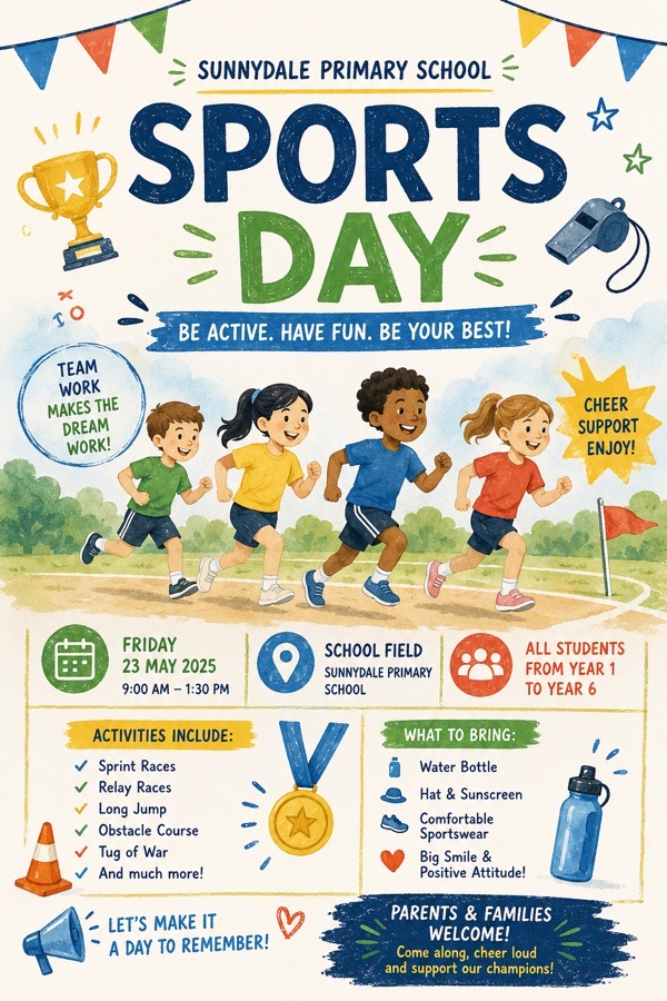 Kids at a school sports day event